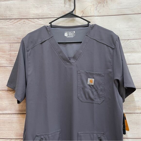 NEW WITH‎ TAGS CARHARTT MEDICAL SCRUB TOP IN GRAY - Picture 2 of 5